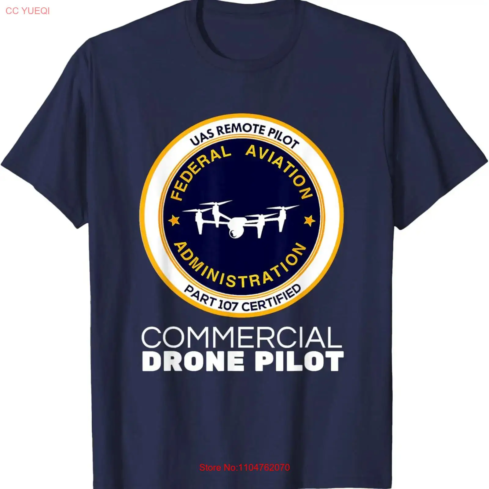Commercial Printing And Graphics - FAA Ticari Drone Pilot Tişörtü vintage